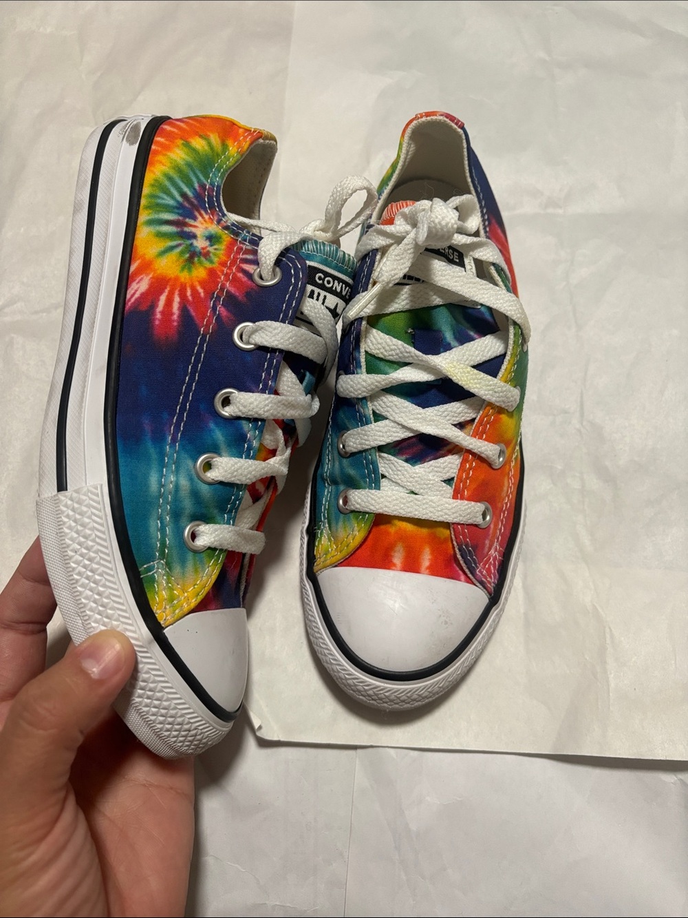 Converse Kids Tie-Dye Low Top Sneakers - Rainbow Canvas